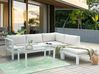 Garten Ecksofa mit Tisch 5-Sitzer MESSINA Metall Cremeweiß linksseitig