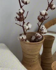 Dekovase TRINISA 70 cm Rattan Naturfarben_975328