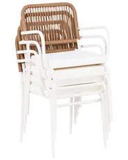 Set mit 4 Stühlen und Sitzkissen TACENO Metall Weiß_1007762