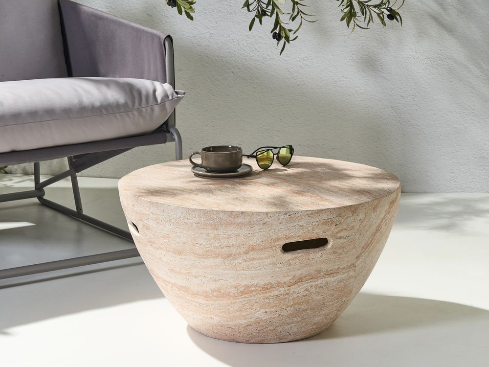 Table basse VICARELLO 68 cm 68 cm Effet travertin