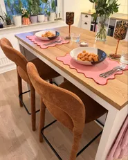 Set mit 2 Barstühlen LAKEVILLE Chenillegewebe Goldbraun_1185043