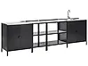 4 Piece Outdoor Kitchen Set with Sink VILAMA Black Metal