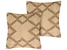 Dekokissen 2er Set GOPI 45 x 45 cm Jute Beige Geometrisches Muster