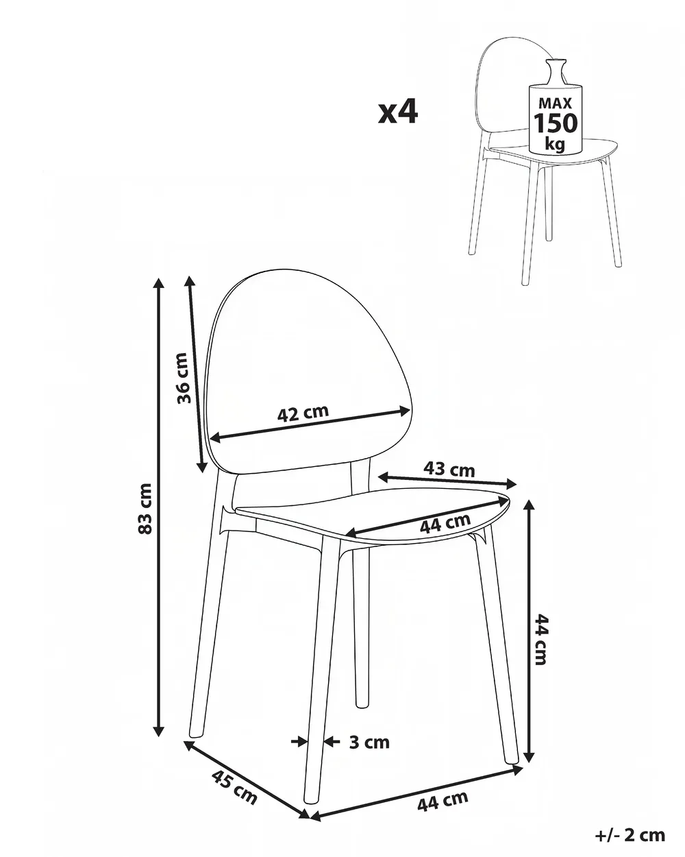 Gartenstuhl 4er Set CEARA Mintgrün_1069714