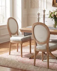 Set of 2 Chairs ALBANZA Fabric Light Brown/ Beige_1090730