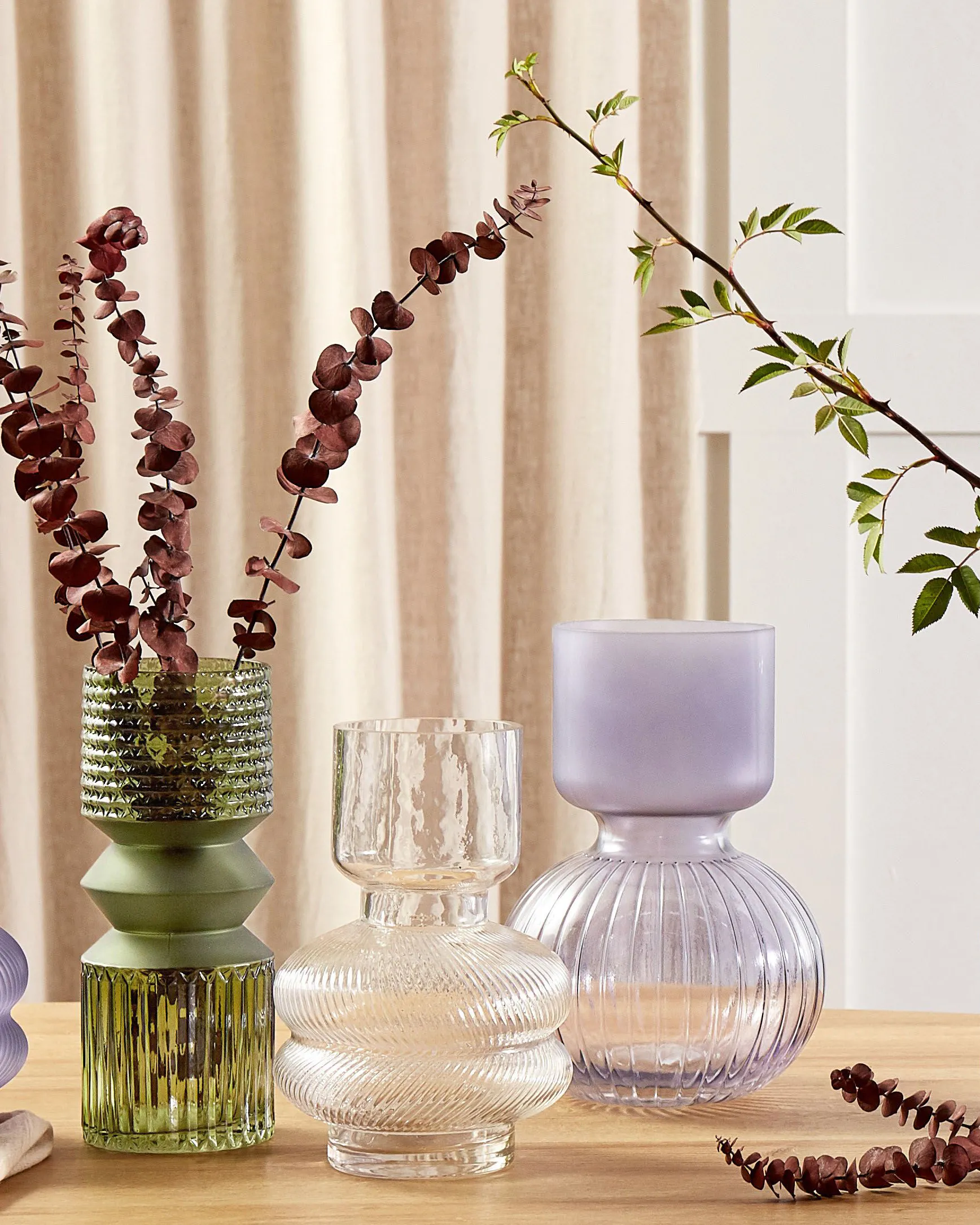 Blumenvase THETIDIO 26 cm Glas Violett_838280
