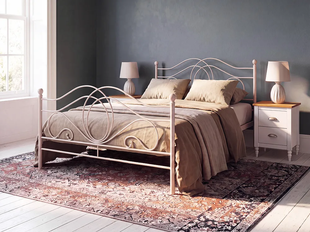 Bed Metaal LYRA 160 x 200 cm Lichtbeige