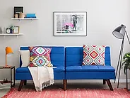 Schlafsofa 3-Sitzer RONNE Stoff Marineblau_1187263
