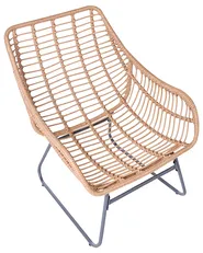 Gartenstuhl MESTRE mit Fußstütze Polyrattan Hellbeige_1022728