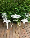 Gartenstuhl 2er Set TRIORA Metall Cremeweiß
