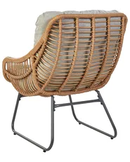 Gartenstuhl MESTRE mit Fußstütze Polyrattan Naturfarben_937576