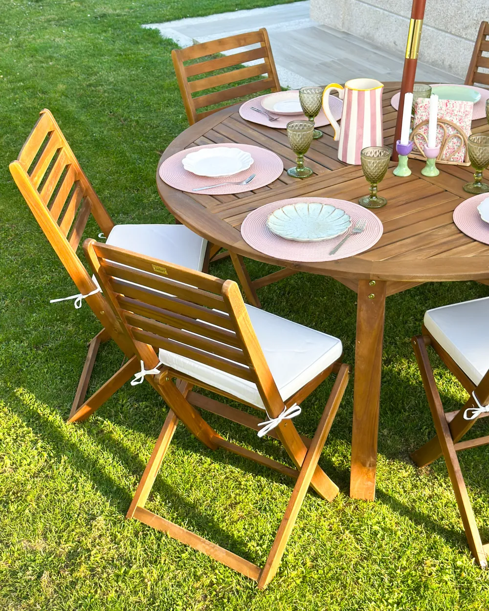 Gartenstuhlkissen 6er Set TOLVE 39 x 31 cm Cremeweiß_983729