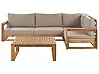 Garten Ecksofa mit Tisch 4-Sitzer TIMOR modular zertifiziertes Akazienholz Hellbraun linksseitig