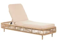 Sun Lounger with Cushion OSINI Reclining PE Rattan Beige_863885