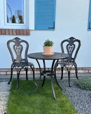 Outdoor Bistrotisch BOVINO 65 cm 65 cm Metall Dunkelbraun_1073012