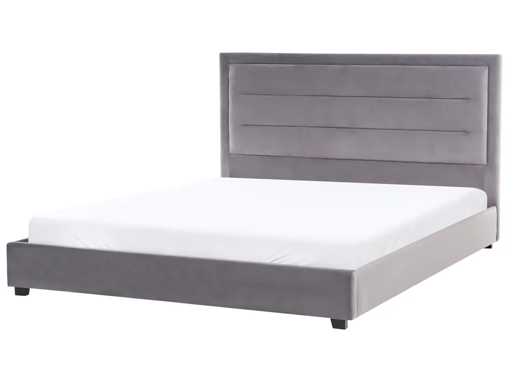 Bett mit Lattenrost Samtstoff ROUEN 180 x 200 cm Dunkelgrau