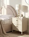 Nachttisch mit 2 Schubladen KYLEA Metall Hellbeige