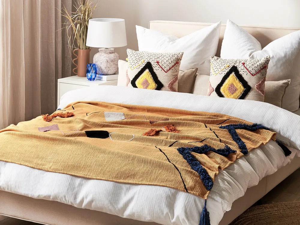 Kuscheldecke SHIMLA Baumwolle 130 x 180 cm Orange_1080550