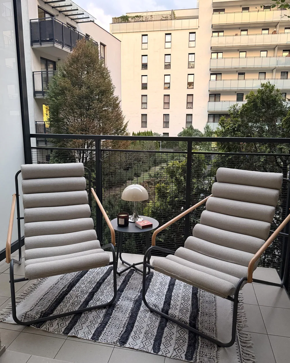 Lounge Set mit Tisch 2-Sitzer PASTO Metall Dunkelgrau_1095907