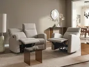 Electric Recliner Chair VERDAL with Footrest Velvet Beige_1080985