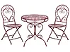 Bistro Set ALBINIA Metall Burgunderrot