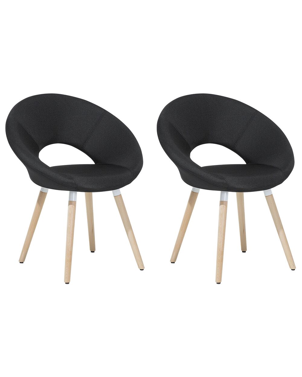 Set van 2 eetkamerstoelen ROSLYN Stof Zwart