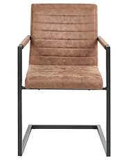 Set of 2 Conference Chairs BUFORD Faux Leather Brown_1156991