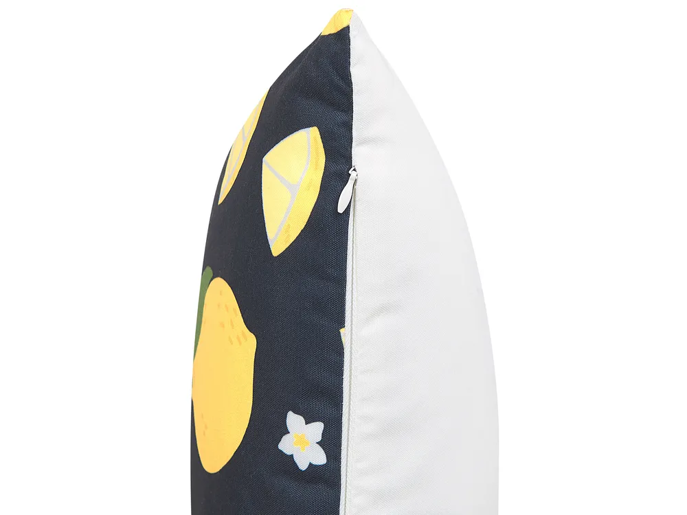 Dekokissen 2er Set CITRUS 45 x 45 cm Schwarz Pflanzenmuster_838013