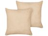 Dekokissen 2er Set LEUZEA 45 x 45 cm Bouclé Beige Ohne Muster
