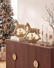 Set of 2 Christmas Decorations LED YPPARI 30 cm Gold_1175024