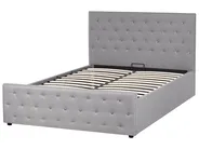 Bett mit Stauraum AMIENS Stoff Hellgrau 140 x 200 cm_976143