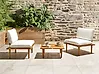 Lounge Set mit Tisch 2-Sitzer FRASCATI modular zertifiziertes Akazienholz Cremeweiß