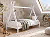 Kids Bed Teepee Pine Wood DEVAY 90 x 200 cm (EU Single) White