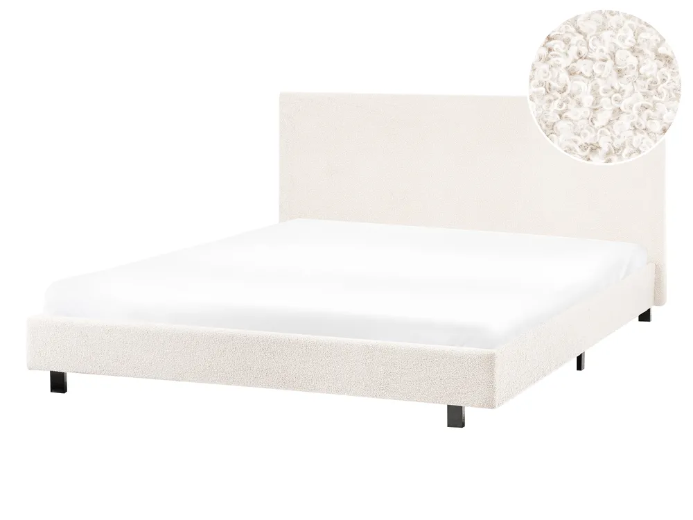 Wasserbett Bouclé ALBI 140 x 200 cm Cremeweiß