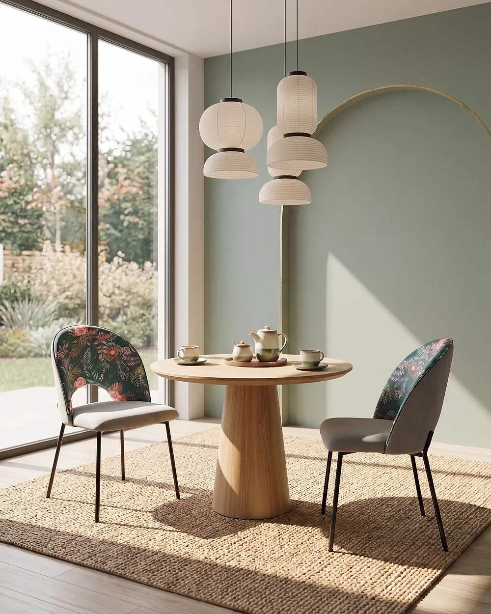 Set of 2 Dining Chairs COVELO Velvet Mint Green_1150880