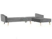 Eckschlafsofa 4-Sitzer VADSO Samtstoff Grau linksseitig_750025