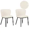 Esszimmerstuhl 2er Set MINA Bouclé Cremeweiß