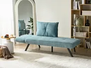 Linksseitige Chaiselongue ROCAMADOUR Stoff Hellblau_1029294