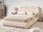 Bett mit Stauraum BLAGNAC Bouclé Hellbeige 140 x 200 cm_1009289