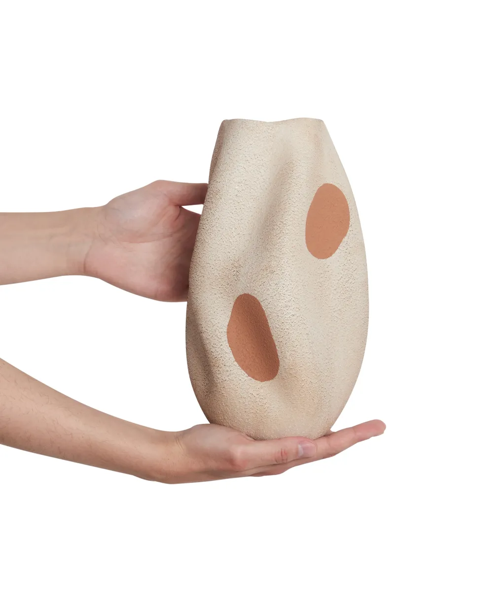 Blumenvase BATOIDEA 25 cm Steinzeug Hellbeige_935183
