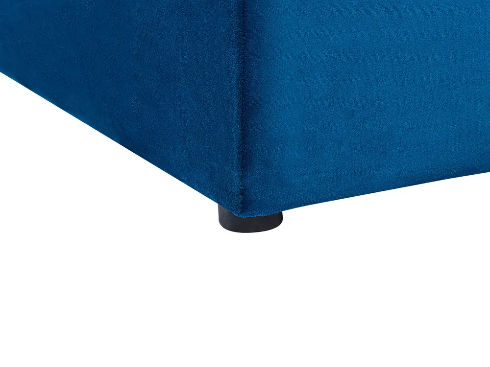 Wasserbett mit Stauraumbank NOYERS Samtstoff Blau 140 x 200 cm_915284