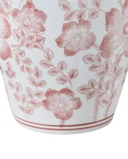 Vase mit Deckel MOGUER 36 cm Porzellan Rot / Weiß_1052883