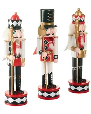 Dekofiguren 3er Set RICKLEAN 30 cm Nussknacker Rot / Weiß_1027629