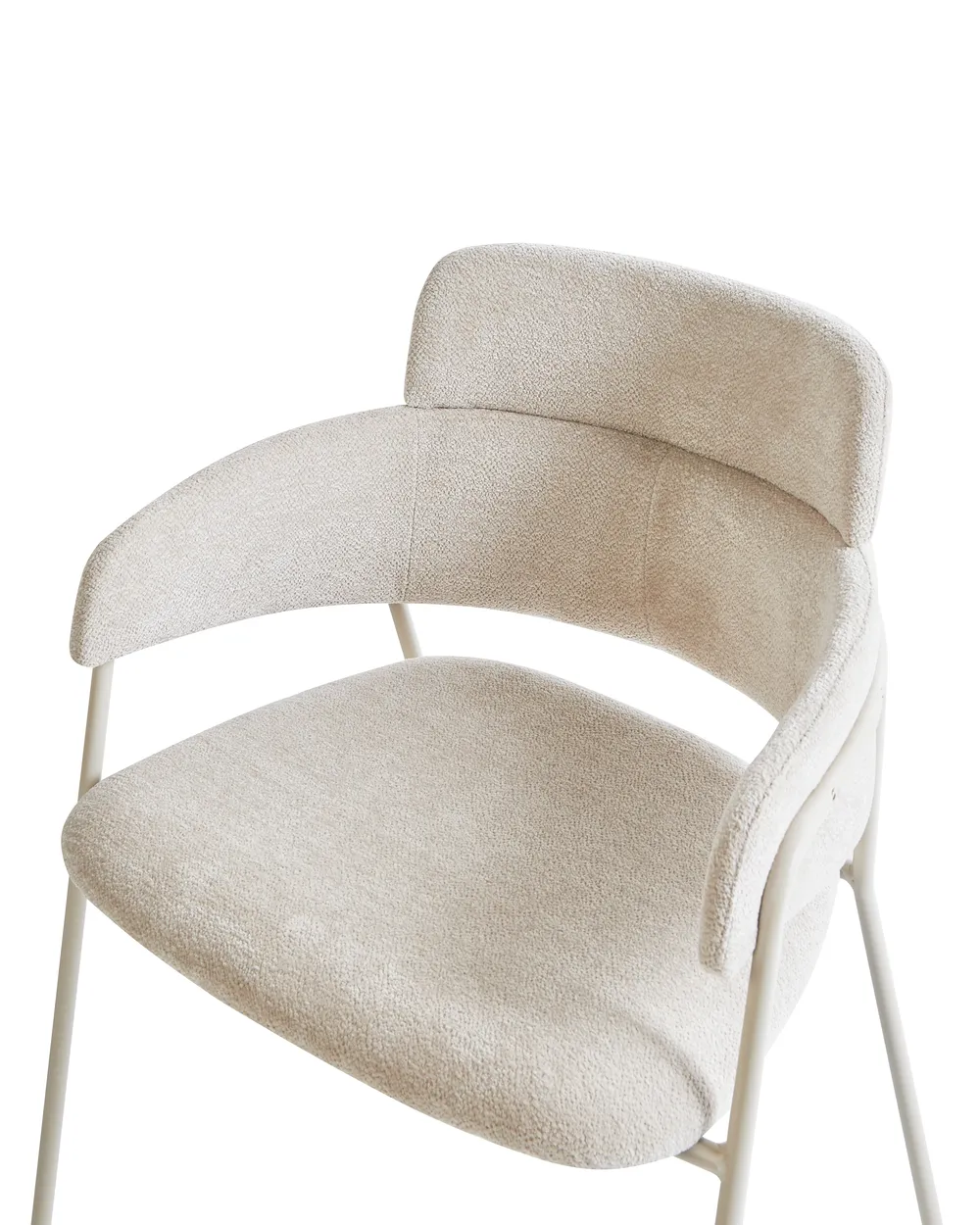 Esszimmerstuhl 2er Set PAONIA Chenillegewebe Hellbeige_968294