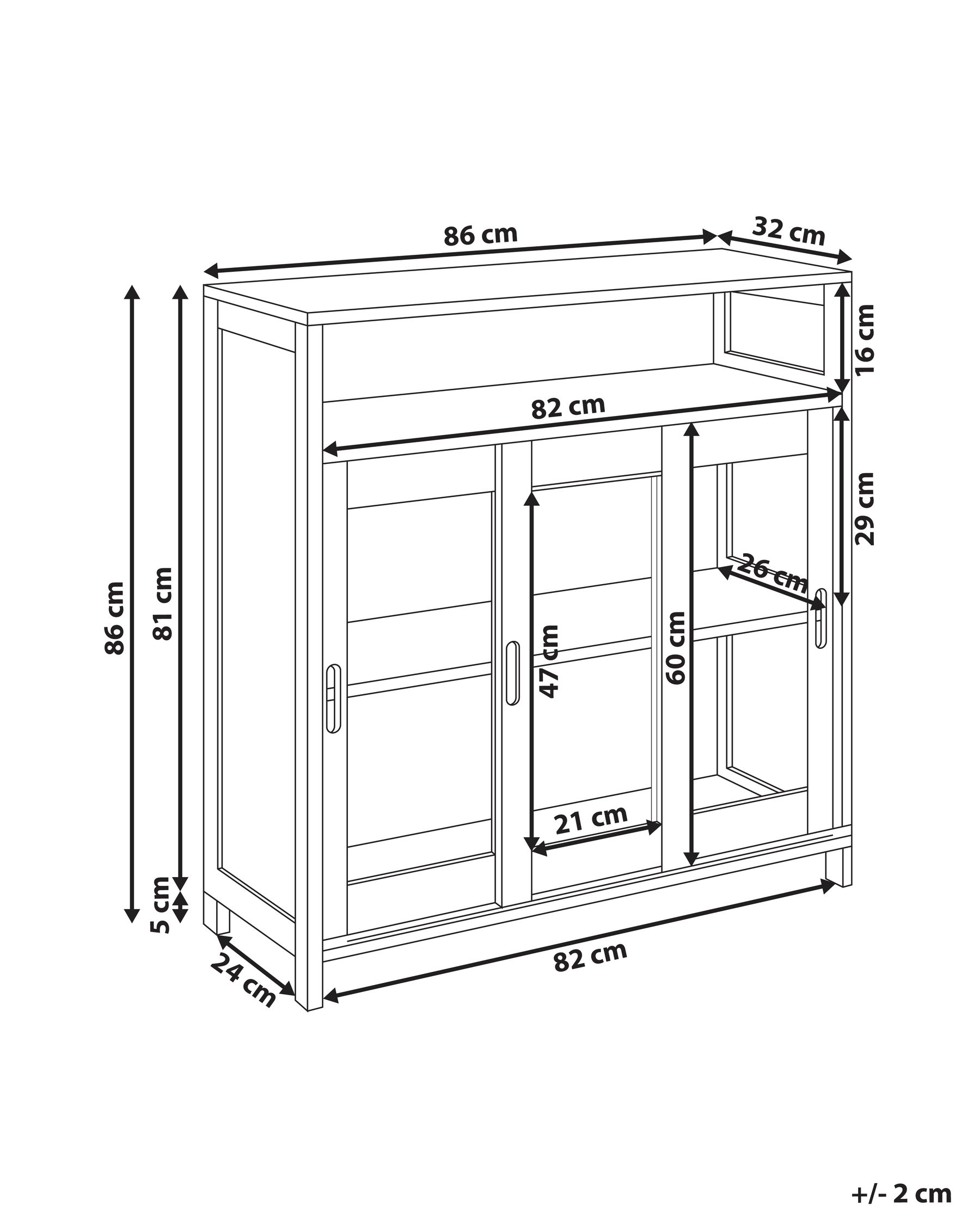 Glass Display Sideboard CRABTREE 86 cm White_996552