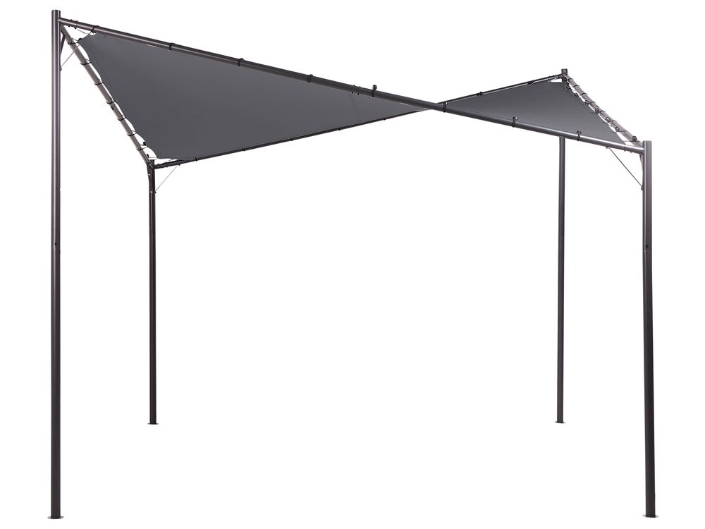 Gazebo AVENTINE 300 cm 300 cm Kovina Temno siva