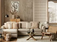 Ecksofa 4-Sitzer OSLO Stoff Beige rechtsseitig_822652