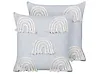 Set of 2 Decorative Cushions LEEA 45 x 45 cm Cotton Light Blue