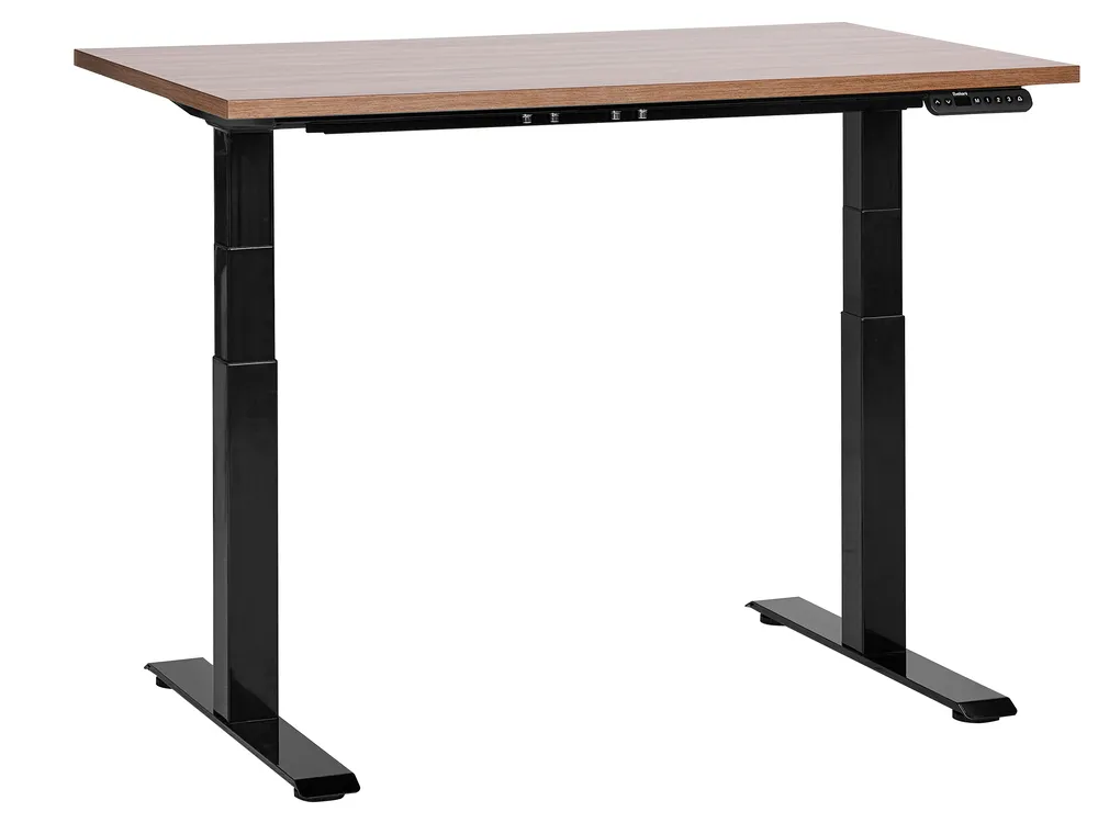 Schreibtisch elektrisch höhenverstellbar DESTINES 120 cm 72 cm Braun / Schwarz