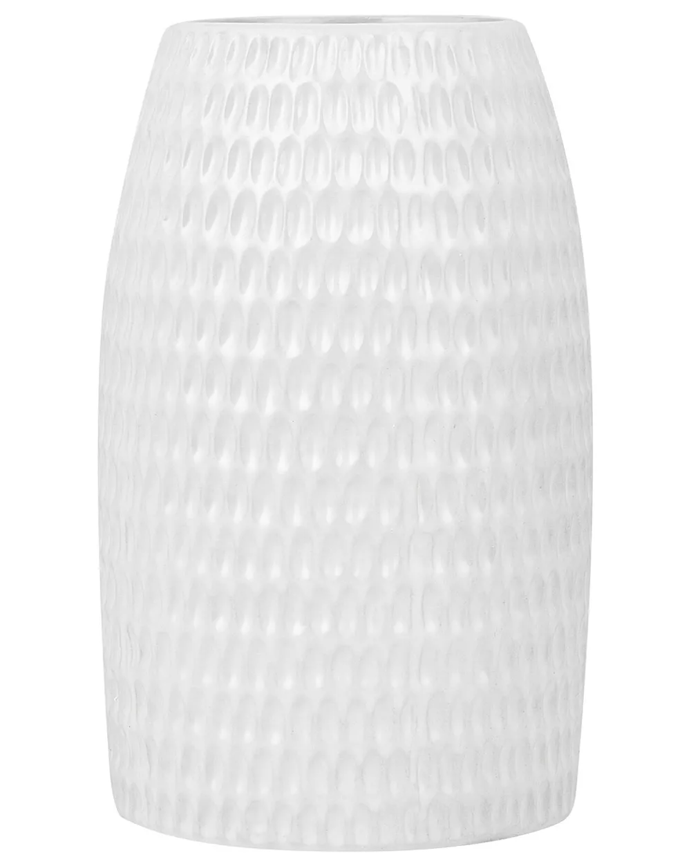 Dekovase LINZI 25 cm Steinzeug Weiß